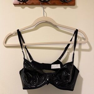 Black Women's Intimate Bra Leather